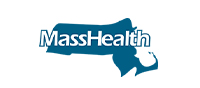 A blue massachusetts with the name of mass health