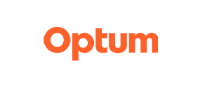 A logo of optum, an orange word with the letters o and u.